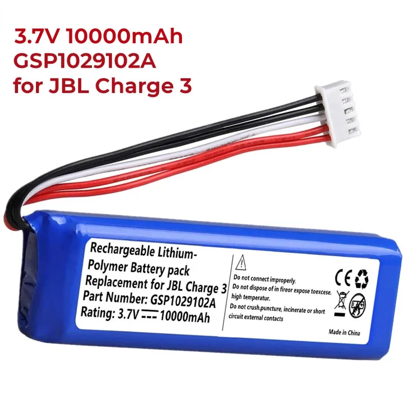 1-5 шт. GSP1029102A 3,7 В 10000 мАч Перезаряжаемая Литиевая батарея Для JBL Charge 3 Charge3 Bluetooth Плеер Аудио Литий-Полимерный Batteria - 0