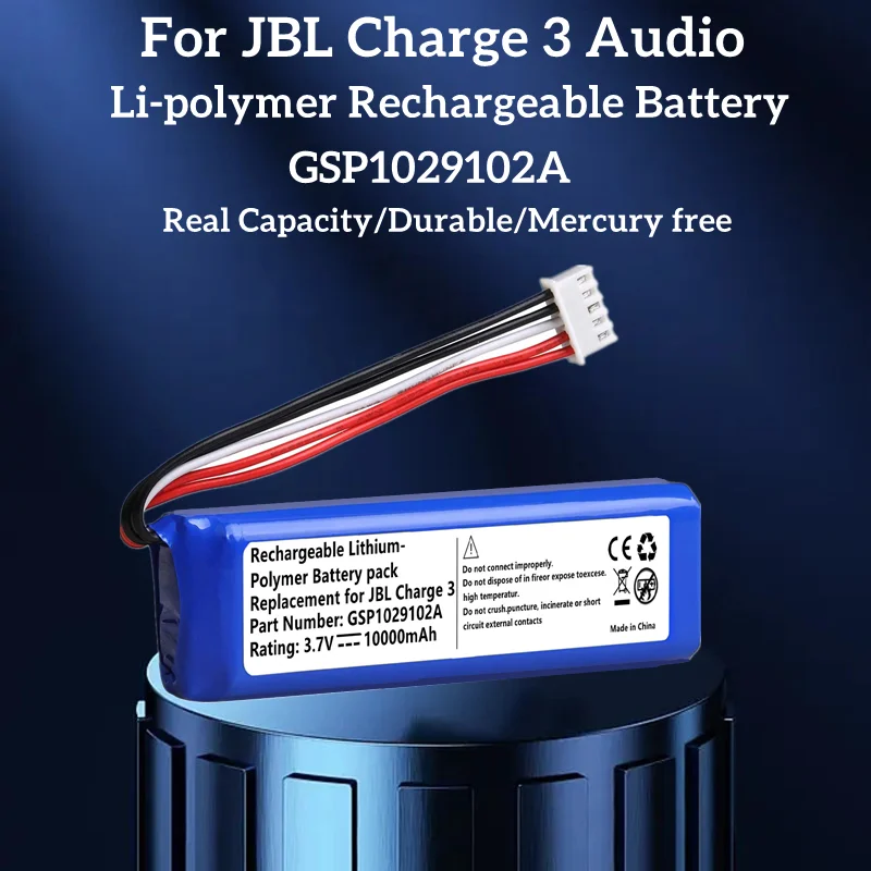 1-5 шт. GSP1029102A 3,7 В 10000 мАч Перезаряжаемая Литиевая батарея Для JBL Charge 3 Charge3 Bluetooth Плеер Аудио Литий-Полимерный Batteria - 1