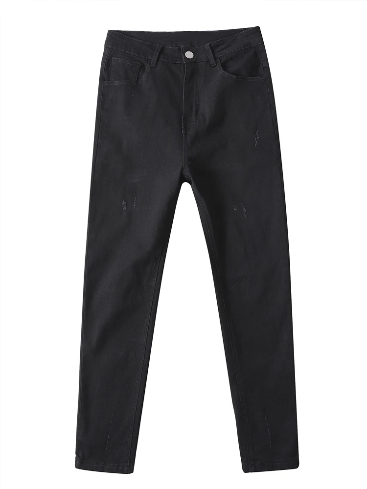 2023 Высококачественные Черные Обтягивающие джинсы Мужские Облегающие Повседневные Джинсовые брюки Стрейч Мужские Джинсы Однотонные Повседневные Классические брюки-карандаш - 4