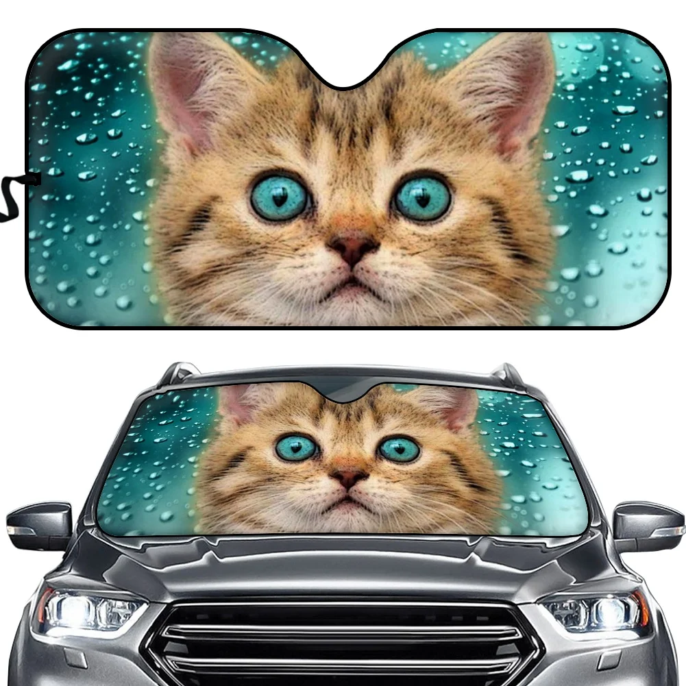 3D дизайн животного кота, автомобильный солнцезащитный козырек, лобовое стекло, автомобильный солнцезащитный козырек для лобового стекла, отражатель тепла, автомобильный солнцезащитный козырек - 0