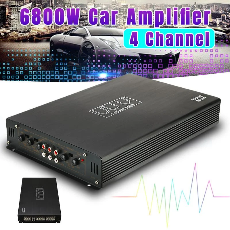 6800 Вт Автомобильный Усилитель Hi-Fi Аудио Стерео Басовый Динамик 4 Канала 12 В Автомобильный Аудио Цифровой Усилитель Мощности Сабвуфер Музыка для Автомобиля Дома - 1
