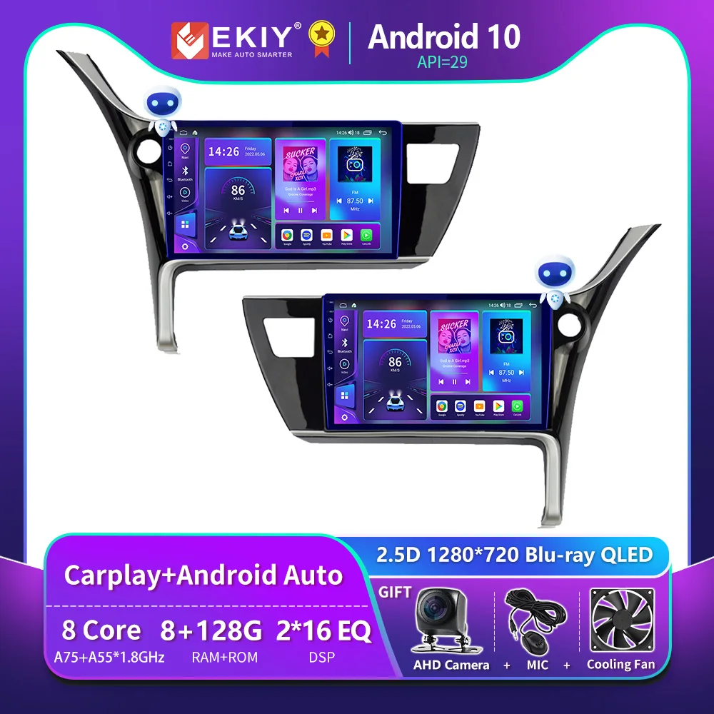 EKIY T900 8G 128G Стерео Android 10 Для Toyota Corolla 11 Auris E180 2017 2018 2019 Автомобильное Радио Мультимедиа GPS Navi Carplay HU 2din - 0