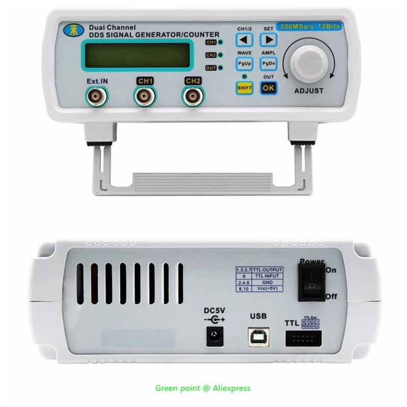 JUNTEK MHS5206A 6 МГц Цифровое Управление Двухканальный Генератор сигналов/Счетчик Функции DDS Частотомер Произвольной формы Импульса - 0