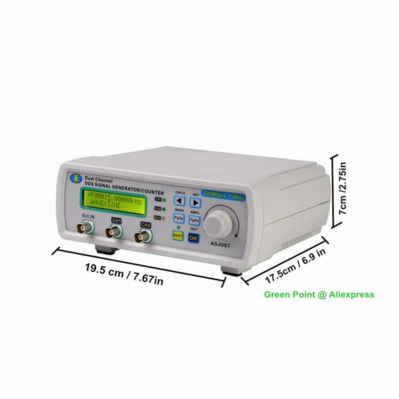 JUNTEK MHS5206A 6 МГц Цифровое Управление Двухканальный Генератор сигналов/Счетчик Функции DDS Частотомер Произвольной формы Импульса - 5