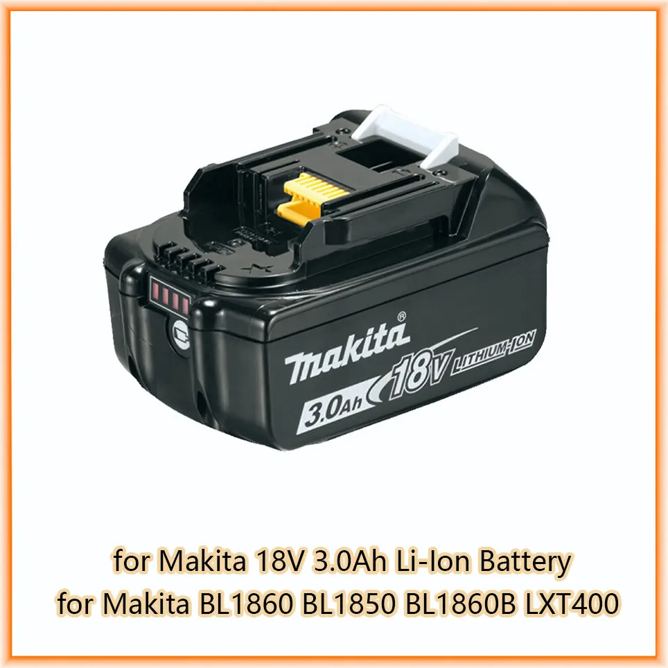 Makita 100% Оригинальный 18V 3.0Ah Со Светодиодной Литий-ионной Сменной Батареей BL1860B BL1860 BL1850 Makita Перезаряжаемый Электроинструмент - 5
