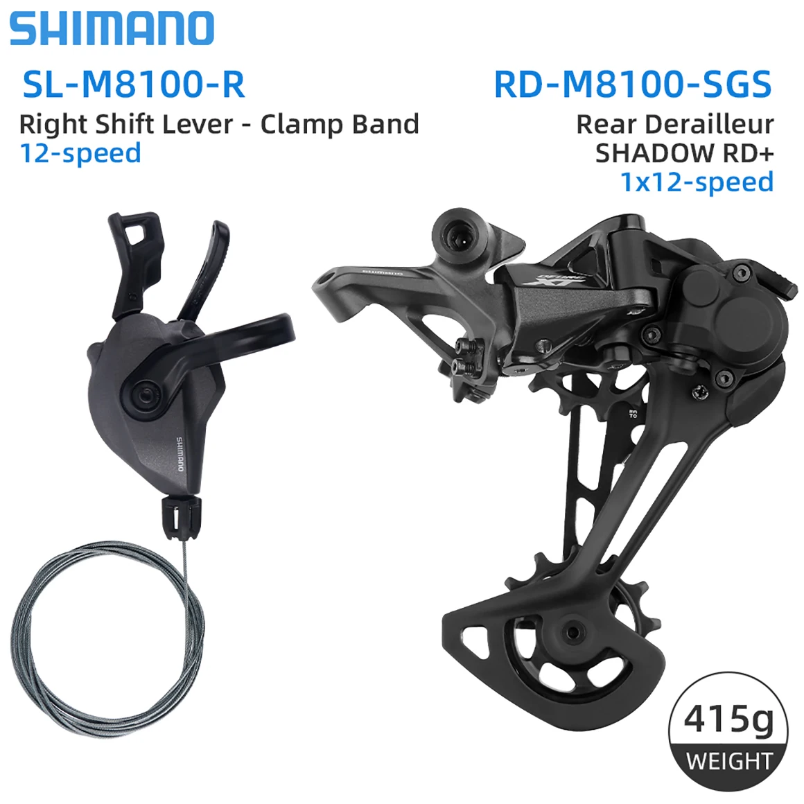 Shimano Deore XT 12V Полный Комплект Переключения Передач MTB Groupset 12S M8120 Тормоз Ice MS 51T K7 HG 46T 50T Кассета M6100 Цепь - 3