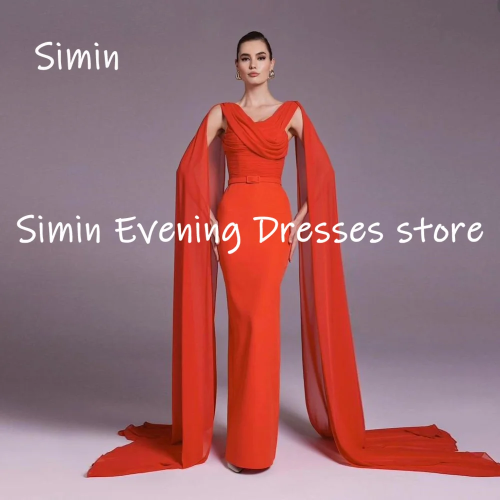 Simin Шифоновое вечернее платье в стиле Русалки с оборками длиной до пола, элегантные вечерние платья для женщин 2023 - 0