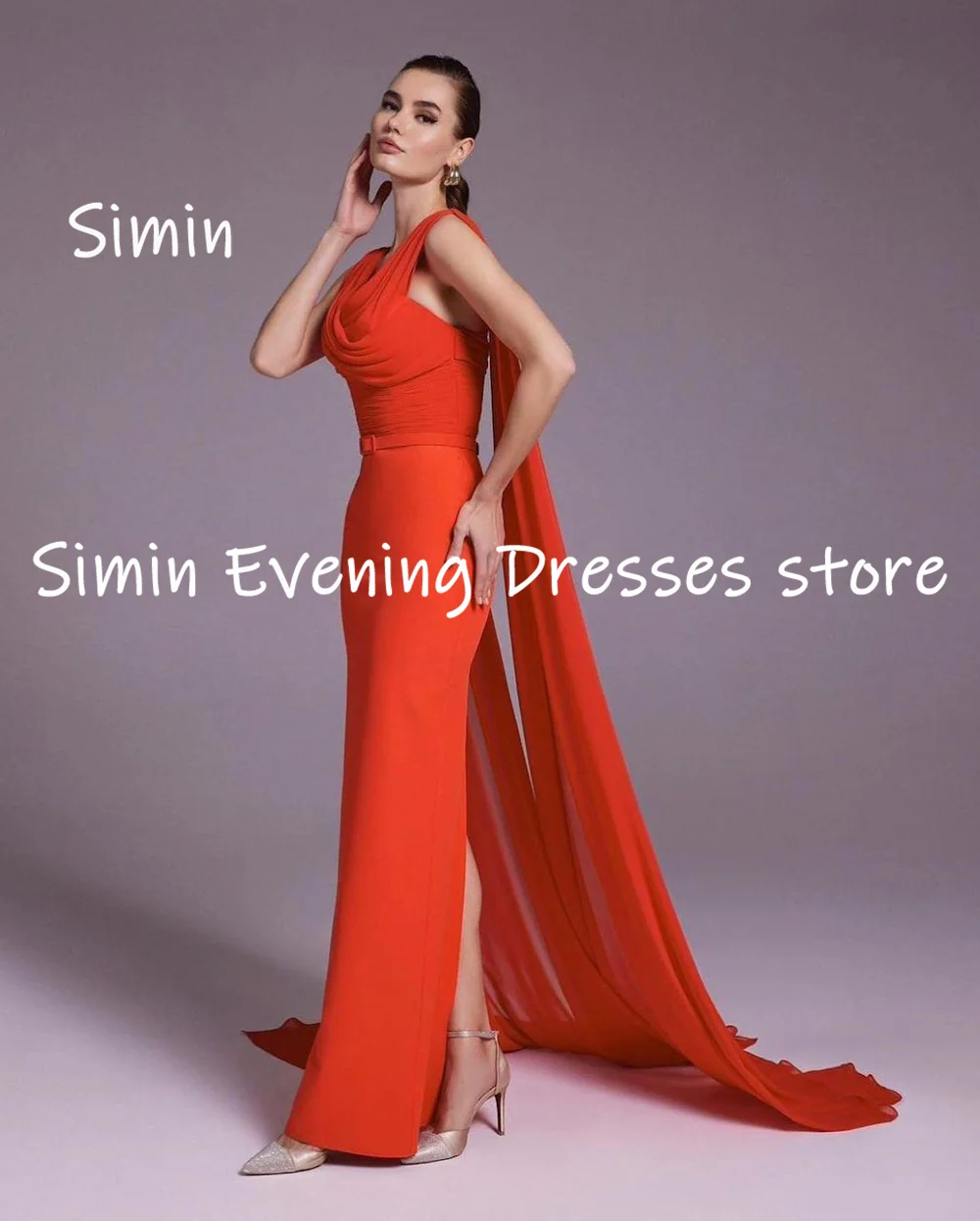 Simin Шифоновое вечернее платье в стиле Русалки с оборками длиной до пола, элегантные вечерние платья для женщин 2023 - 1