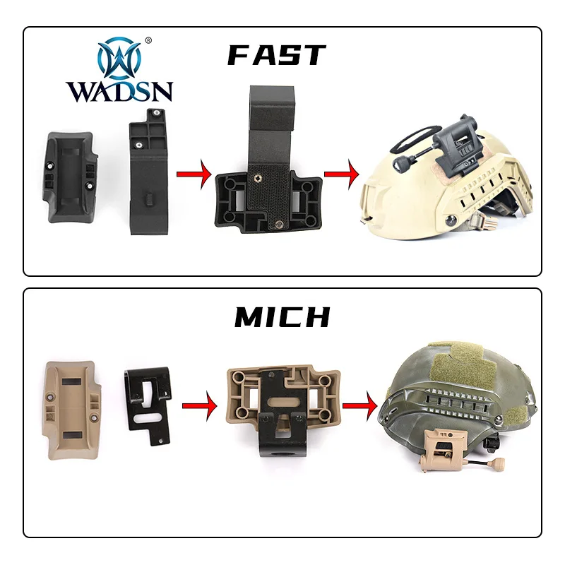 WADSN Tactical Charge Mpls, фонарь для шлема, Сигнальный фонарь для выживания на открытом воздухе, Красный, Зеленый, Белый, ИК-4 режима, Охотничий Скаутский Оружейный фонарик - 1