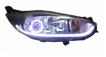 2 шт. Автомобильный стайлинг головной светильник для фар Fiesta 2013 2014 2015 2016 год DRL Дневные ходовые огни Биксеноновые аксессуары