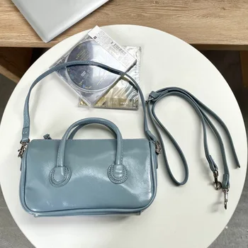 2021 Новая Женская сумка в корейском стиле из искусственной кожи, Винтажная однотонная сумка на молнии, сумки через плечо, сумки через плечо для женщин