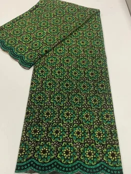 2023 Дружественная Классическая африканская вышивка Гипюровый Шнур Зеленая Ткань Нигерийское Праздничное кружево Для Вечеринки