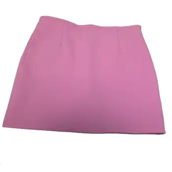 2023 Женская одежда с волнистыми линиями, розовая юбка в цветочек персика 0817