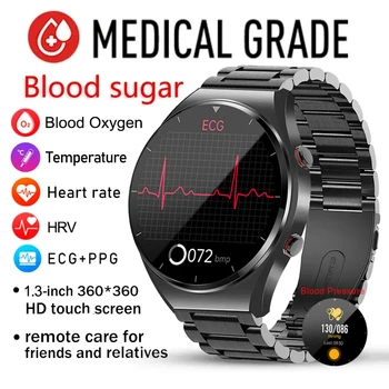 2023 Новые неинвазивные смарт-часы с уровнем глюкозы в крови, мужские Спортивные фитнес-часы с полным сенсорным экраном, Bluetooth для Android ios Smartwatch