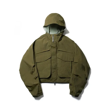 22aw Pier39s Япония, уличная функция, многокарманная короткая мужская и женская куртка с капюшоном, модное пальто свободного типа с длинным рукавом