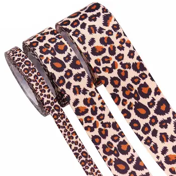 3 шт. Леопардовая лента в крупный рубчик с леопардовым принтом, Леопардовые ленты, ремесленная лента для изготовления бантов для волос, ободков и ручной упаковки