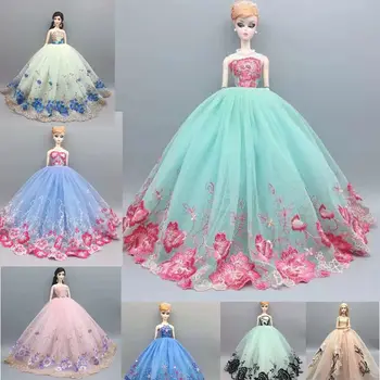 30 см Цветочное Кружевное платье Принцессы для Барби, Одежда для куклы Барби, Наряды, Свадебное платье, Аксессуары для кукол 1/6, Игрушка для девочек, Лучший подарок