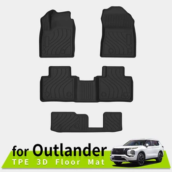 3D Коврики для пола, накладка на багажник из ТПЭ для Mitsubishi Outlander 2022 2023, Всепогодные противоскользящие аксессуары для вождения левой рукой
