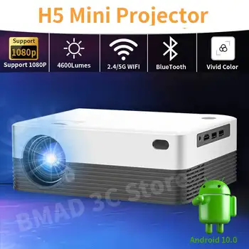 5G H5 Проектор Mini Proyector Android Wifi BT 1280 *720p 1 + 8GB Домашний Кинотеатр LCD Led Портативный 120Ansi для Офиса SmartphGaming
