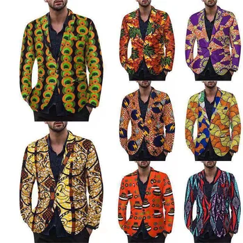 8 цветов, Блейзеры в Гавайском стиле, Индийская национальная мужская повседневная куртка на одной пуговице, пальто, Новый цветочный костюм для отдыха, M-3XL