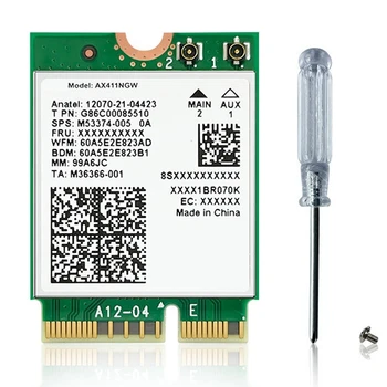 AX411 Беспроводная сетевая карта Трехдиапазонный сетевой адаптер WiFi 6E 5374 Мбит/с Сетевая карта поддерживает Bluetooth 5.3