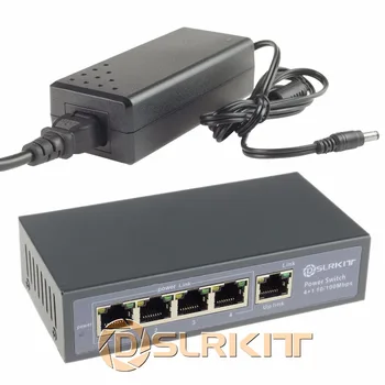 DSLRKIT 78 Ватт 5 Портовый 4 PoE коммутатор 802.3af 802.3at Питание по Ethernet PSE14AT