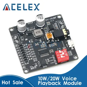DY-HV8F 12 В/24 В блок питания 10 Вт/20 Вт Модуль воспроизведения голоса с поддержкой Micro SD карты MP3 музыкальный плеер для Arduino