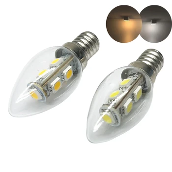 E12 Мини светодиодный энергосберегающий светильник Мощностью 1 Вт, люстра, хрустальная лампа, Теплый/холодный белый, Замена вольфрамовой лампы Мощностью 15 Вт