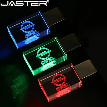 JASTER Creative Crystal USB Флэш-накопители 2.0 128 ГБ с Красочными Огнями 64 ГБ Синий Красный Персонализированный Флеш-накопитель Memory Stick Подарок
