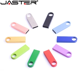 JASTER Mini Metal USB Stick Серебряный Бесплатный Брелок для ключей Подарочные USB-флешки 64 ГБ Черная ручка-накопитель 32 ГБ Устройство памяти Pendrive 16 ГБ