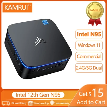 KAMRUI AK1 Plus Мини-ПК Intel 12th Gen N95 DDR4 8GB 256GB Windows 11 Pro Игровой Компьютер 4K 60Hz HDMI VGA Win 11 Мини-Настольный ПК