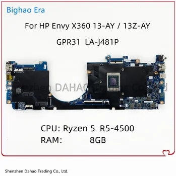 L94490-601 L94490-001 Для ноутбука HP Envy X360 13-AY 13Z-AY Материнская плата с процессором R5-4500 8 ГБ оперативной памяти GPR31 LA-J481P MB 100% Тестовая работа