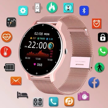 LIGE 2022 Смарт-часы Женские С полным сенсорным экраном Спортивные Фитнес-часы IP67 водонепроницаемые Bluetooth Для Android iOS Смарт-часы Женские