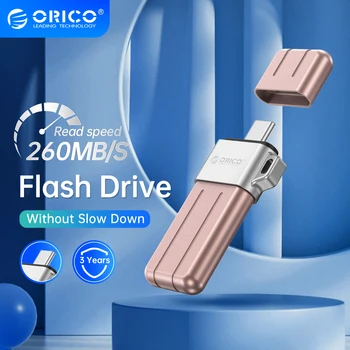 ORICO 256 ГБ USB 3,2 Флеш-накопитель 260 МБ/с./с. Алюминиевый USB флэш-накопитель 128 ГБ 64 ГБ 32 ГБ Красочный флешка для Type-C Android Micro/ПК