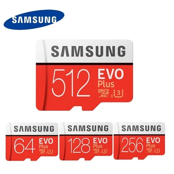 SAMSUNG EVO Plus microSD Карта 128 ГБ оригинальная флэш-карта памяти 32 ГБ 64 ГБ TF-карта 256 ГБ 512 ГБ Класс 10 UHS-I Высокоскоростной Microsd