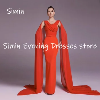 Simin Шифоновое вечернее платье в стиле Русалки с оборками длиной до пола, элегантные вечерние платья для женщин 2023