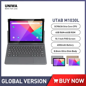 UNIWA UTAB M1030L Android 9,0 4G Планшетный ПК 10,1 Дюймов 4 ГБ 64 ГБ 5,0 Мп/13,0 МП Сенсорный Планшет с двумя SIM-картами Для Вызова Мобильного Телефона С клавиатурой
