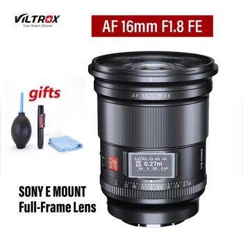 VILTROX AF 16 мм F1.8, полнокадровый основной объектив для камеры Sony E mount, объектив с автофокусом с большой диафрагмой, объектив для экранной камеры