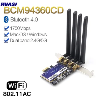 Wircard для ПК с Mac os pci wifi карта непрерывной передачи bcm94360cd aeroporto nativo wifi bt 4,0 1750 Мбит/с 5 ГГц/2,4 ГГц