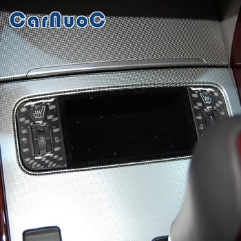Автомобильные Наклейки, аксессуары для украшения панели обогрева сидений, внутренние прокладки для Hyundai Azera Серии 2006-2011 из углеродного волокна