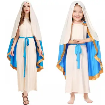 Библейский костюм Девы Марии для Косплея на Хэллоуин Для девочек, Женская Пасхальная христианская маскарадная Маскарадная одежда, плащ, Арабская одежда