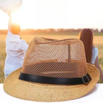 Весенне-летние Дышащие Солнцезащитные Шляпы Старик Лен Льняные Сетчатые Солнцезащитные Кепки В Моде Солнцезащитная Шляпа Отправить Отцу Маленькую Шляпу