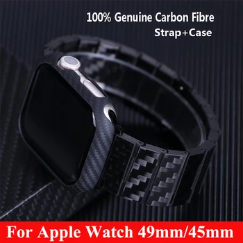 Высококачественный Ремешок из натурального Углеродного волокна Для Apple Watch Band Ultra 49 мм, Чехол из Углеродного волокна Для Apple Watch 8 7 Band, браслет 45 мм