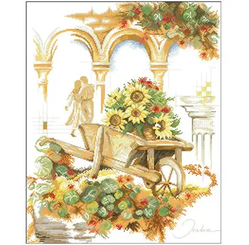Вышивка Посылка Высокого качества Любовь к цветочному саду Наборы для вышивания крестиком DIY Набор для вышивания Бесплатная доставка