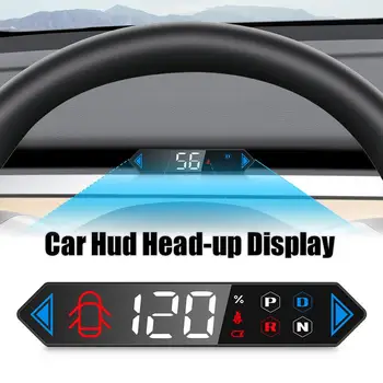 Головной дисплей электромобиля Автомобильный HUD Спидометр в реальном времени с предупреждением о низком заряде батареи ЖК-измеритель T5 для Tesla Model Y /Модель 3