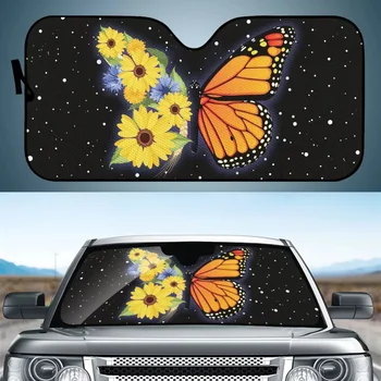 Горячие продажи Galaxy Sunflower с принтом бабочки, солнцезащитный козырек для лобового стекла Автомобиля, Универсальные автомобильные аксессуары, солнцезащитные козырьки на лобовом стекле