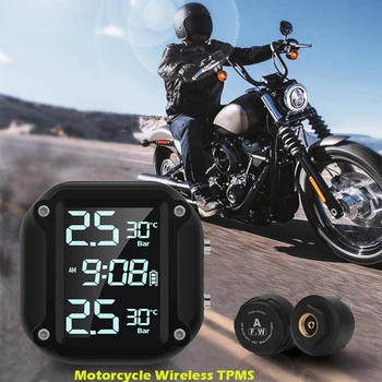 Датчик давления в шинах мотоцикла с цифровым дисплеем 0-5 Бар, USB-зарядка, датчик шин, кронштейн для руля, аксессуар