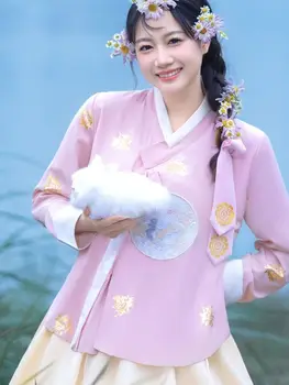 Дворцовый корейский традиционный костюм для женщин, Элегантное роскошное платье Ханбок, Косплей принцессы, Длинный халат в стиле Ретро, свадебная вечеринка