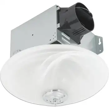 Декоративный вентилятор для ванной комнаты 100 CFM со светодиодной подсветкой и матовой крышкой-глобусом