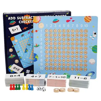 Деревянная настольная игра Монтессори на Умножение, Обучающие игрушки для детей, Математическая доска для Подсчета Сотен, Интерактивная игра для мышления